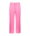 Msgm Cropped Tailored Trousers In Pink