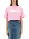 Msgm Logo-print Cropped T-shirt