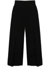 Msgm Wide-leg Cropped Trousers In Black