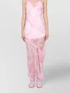 Msgm Crossover Halter Lace Ruffle Sheer Tie-dye