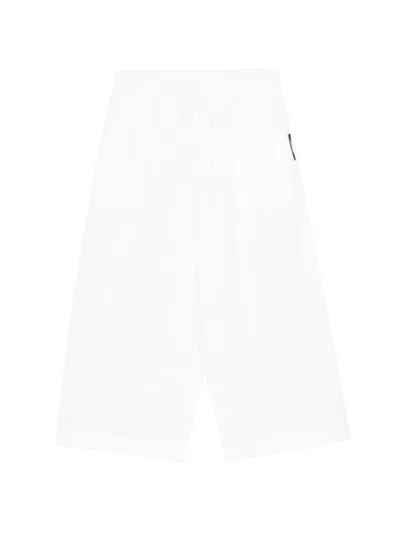 Msgm Kids' Crumpled Poplin Pants In White