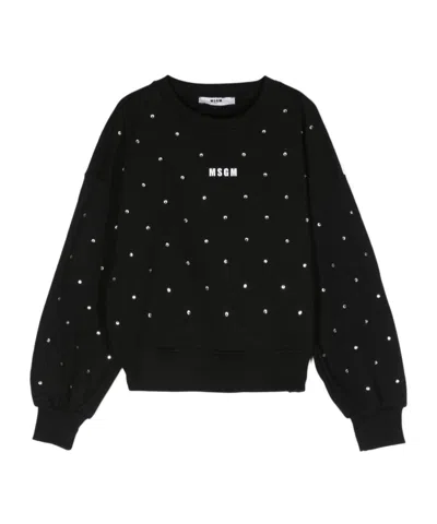 MSGM MSGM KIDS EMBELLISHED CREWNECK SWEATSHIRT