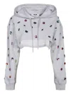 Msgm Crystal-embellished Hoodie In Grau
