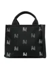 Msgm Crystal-embellished Logo Tote Bag In Schwarz