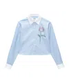 Msgm Gestreiftes Hemd Mit Kristallen In Blue