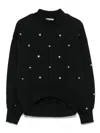 Msgm Crystal-embellished Sweatshirt In Black