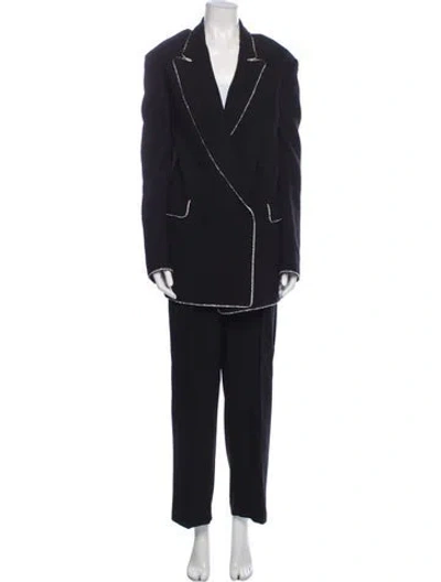 Pre-owned Msgm Crystal Embellishments Pantsuit In Black