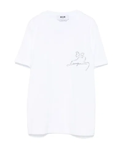 MSGM MSGM EMBELLISHED RIBBON T-SHIRT