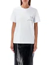 Msgm Crystal Ribbon Graphic T-shirt In White