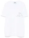 Msgm Crystal Ribbon Graphic T-shirt In White