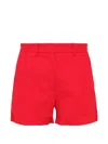 Msgm Cuffed Tailored Shorts In Red