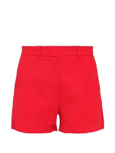 Msgm Cuffed Tailored Shorts In Red