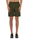 Msgm Elastic Waistband Cupro Bermuda Shorts