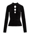 Msgm Cut-out Detail Knitted Top In Black