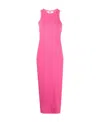 Msgm Cut-out Detail Ribbed Maxi Dress In Pink