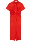 Msgm Chemisier With Knot In Red