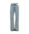 Msgm Cut-out Straight-leg Jeans In Gray