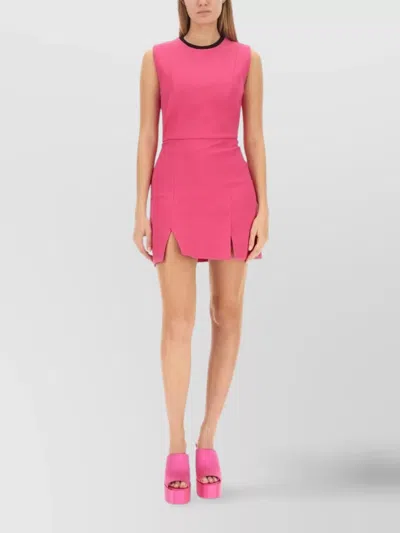 Msgm Cutout Mini Dress Front Slit In Pink