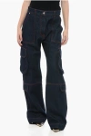 Msgm Cotton Denim Cargo Pants
