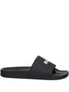 Msgm Slide Sandal With Logo In Black