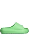 Msgm Logo-embossed 45mm Flatform Slides In Green