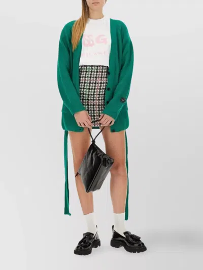 Msgm Deep V-neck Knit Cardigan