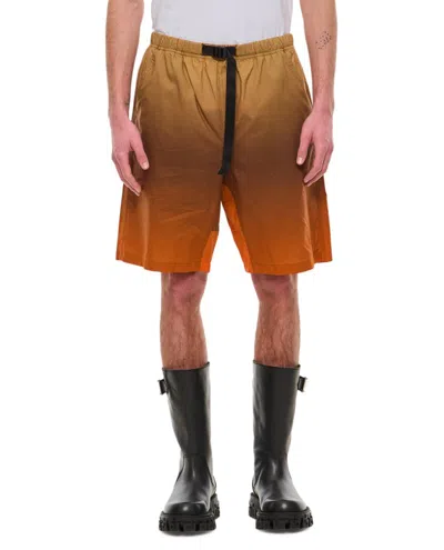 Msgm Cotton Bermuda Shorts In Burgundy