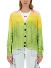 Msgm Gradient Design Cardigan In Multicolour