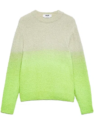 Msgm Degradé Terry-effect Jumper In Green