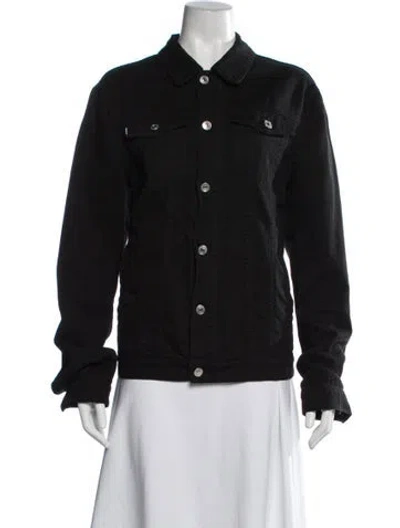 Pre-owned Msgm Denim Jacket In Black