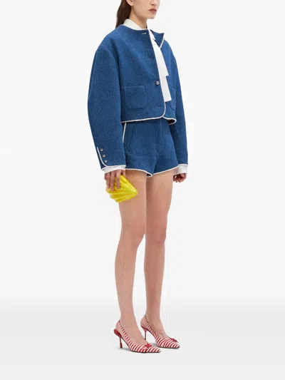 Msgm Denim Jacket In Blue