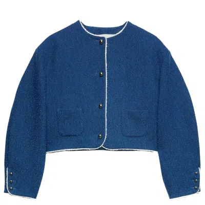Msgm Denim Jacket In Blue