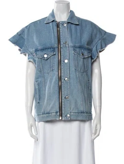 Pre-owned Msgm Denim Jacket In Blue