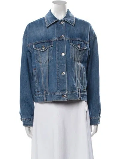 Pre-owned Msgm Denim Jacket In Blue