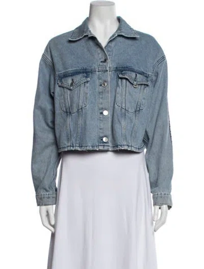Pre-owned Msgm Denim Jacket In Blue