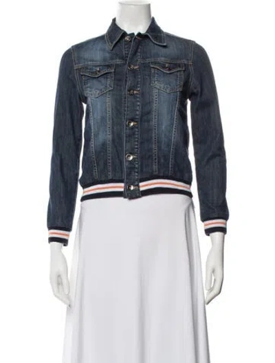 Pre-owned Msgm Denim Jacket In Blue