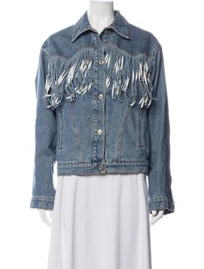 Pre-owned Msgm Denim Jacket In Blue