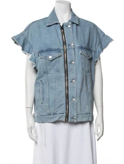 Pre-owned Msgm Denim Jacket In Blue
