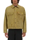 Msgm Denim Jacket Dyed In Tea In Green