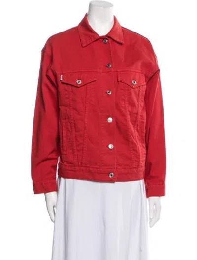 Pre-owned Msgm Denim Jacket In Red