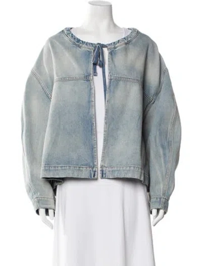 Pre-owned Msgm Denim Jacket W/ Tags In Blue