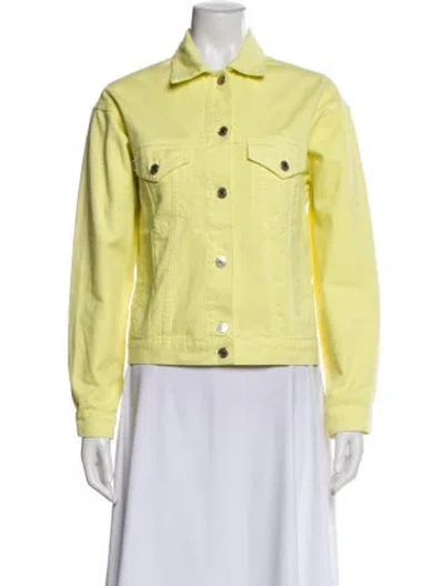 Pre-owned Msgm Denim Jacket In Yellow