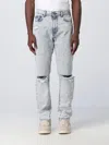 Msgm Logo Patch Distressed Straight Leg Jeans In Denim