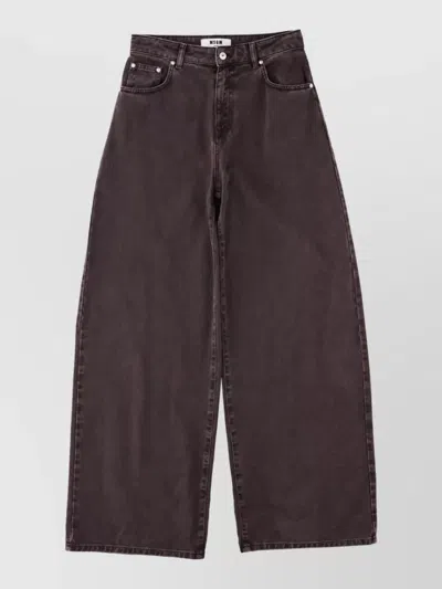 Msgm Denim Jeans In Brown
