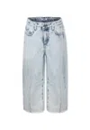 Msgm Denim Jeans For Girl With Logo In Denim