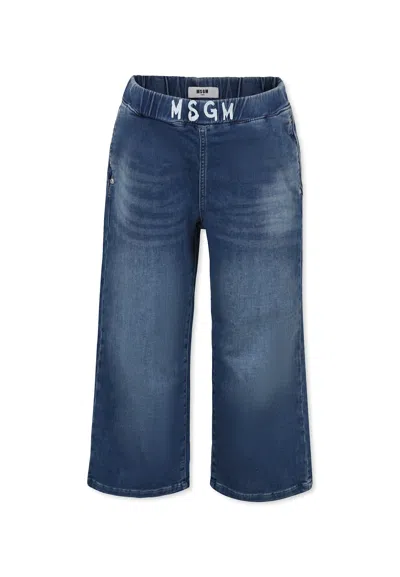 MSGM DENIM JEANS FOR GIRL WITH LOGO