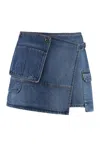 Msgm Mini Skirt In Denim In Denim