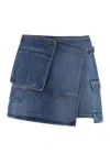Msgm Mini Skirt In Denim
