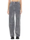 Msgm High-rise Wide-leg Trousers Contrast Stitching