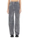 Msgm High-rise Wide-leg Trousers Contrast Stitching In Grey